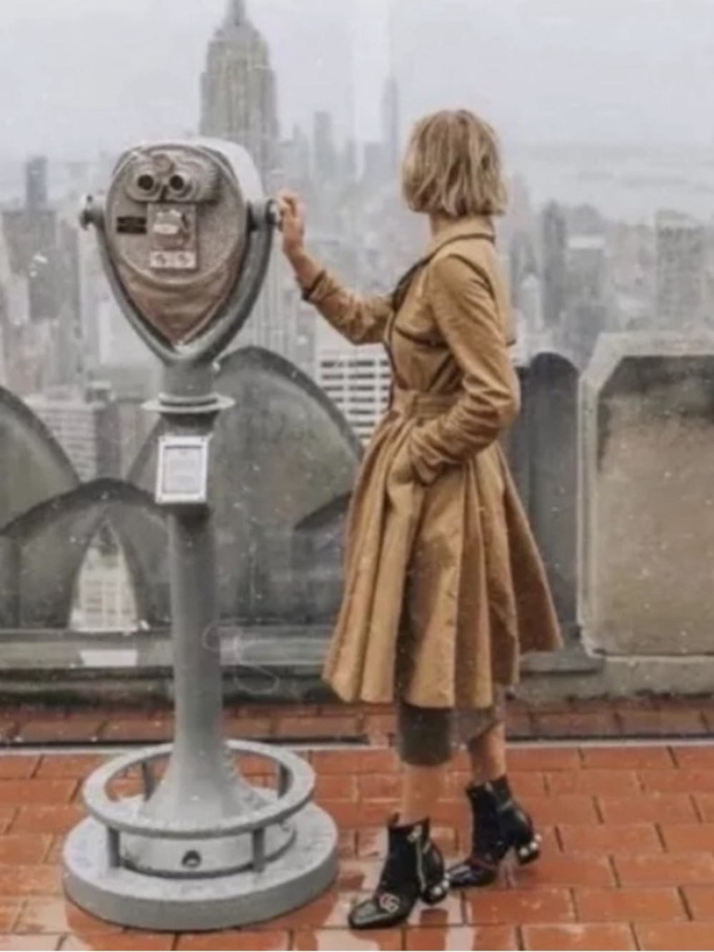 ETT:TWA Anthropologie Marley Trench Coat Tan Double Breasted Belted Swing 2 - Picture 2 of 14